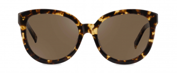 Laura sunglasses frame in the colour Mustard Tortoise displayed in front view.