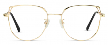 Nami optical frame in the colour Gold displayed in front angle view.