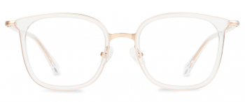 Peggy Small optical frame in the colour Clear Crystal displayed in front view.