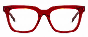 Serge optical frame in the colour Cherry displayed in front angle view.