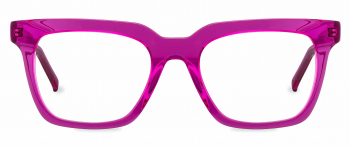Serge optical frame in the colour Electric Pink displayed in front angle view.