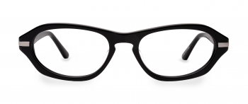 Solene optical frame in the colour Obsidian Black displayed in front angle view.
