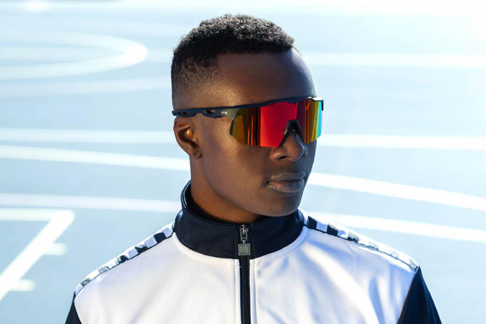 ToddTR90 sunglasses frame worn by model.