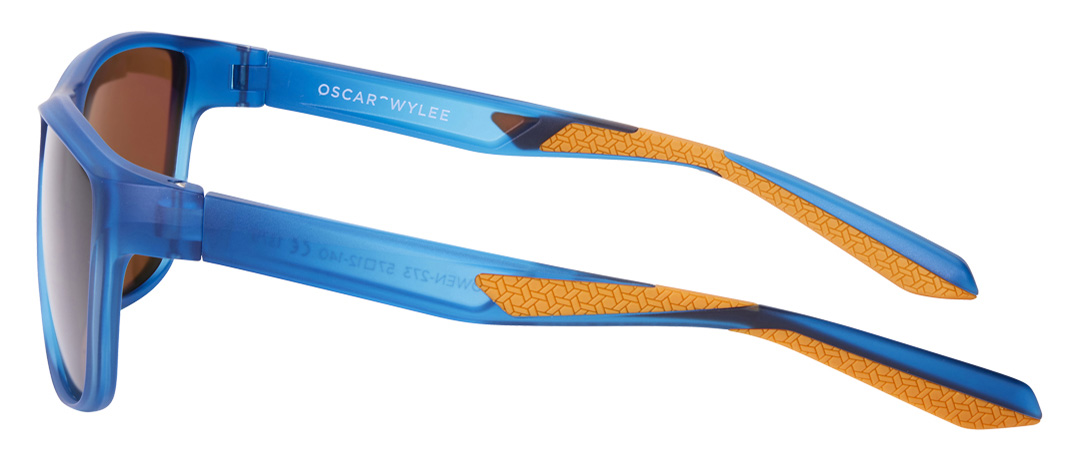 Owen frame in the colour Bolt Blue displayed in side angle view.