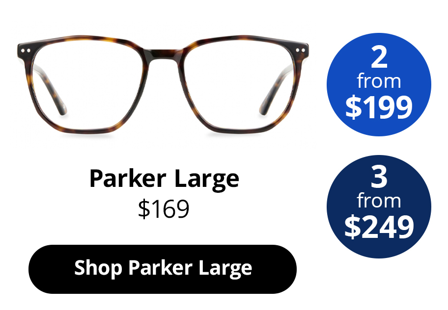Parker Large optical glasses in the colour Palm Tortoise