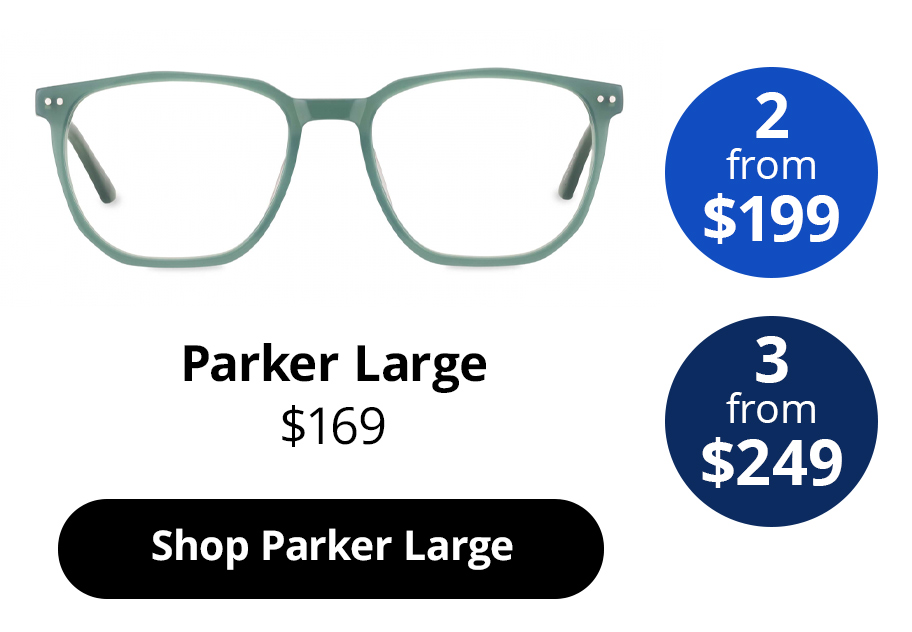 Parker Large optical glasses in the colour Jade