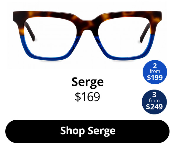 Serge optical glasses in the colour Cobalt Tortoise.