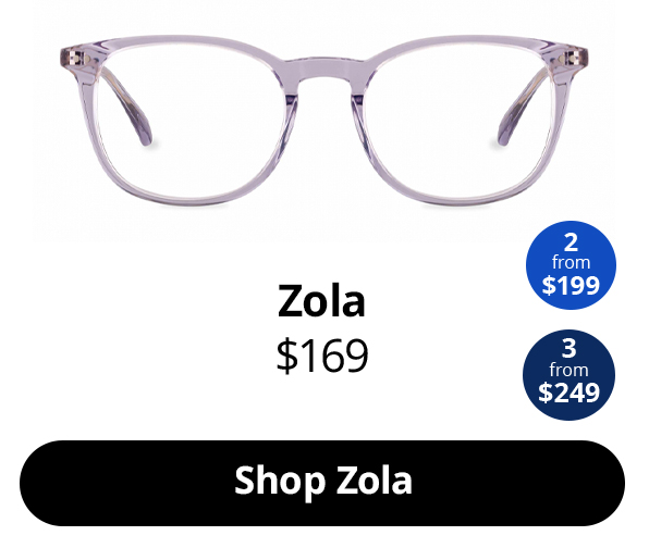 Zola optical glasses in Lavender Crystal