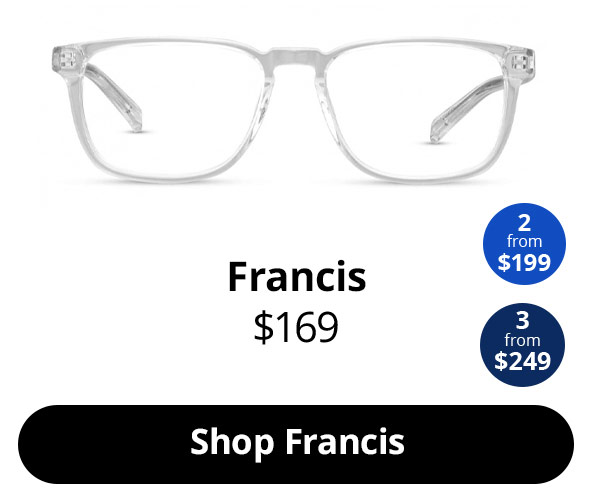 The Francis optical glasses in the colour Clear Crystal