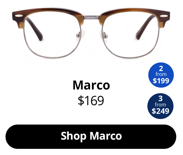 A photo of the Marco glasses in Americano