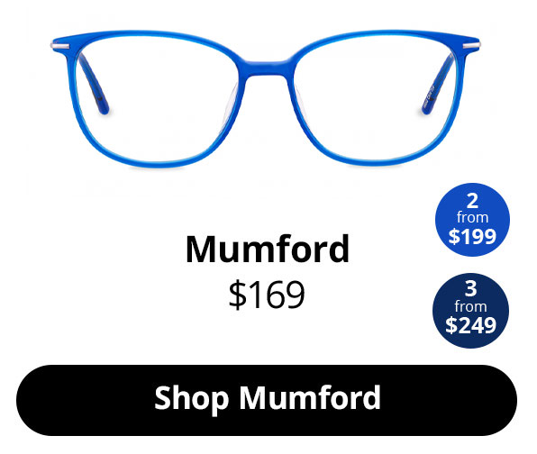 The Mumford optical glasses in the colour Bright Cobalt