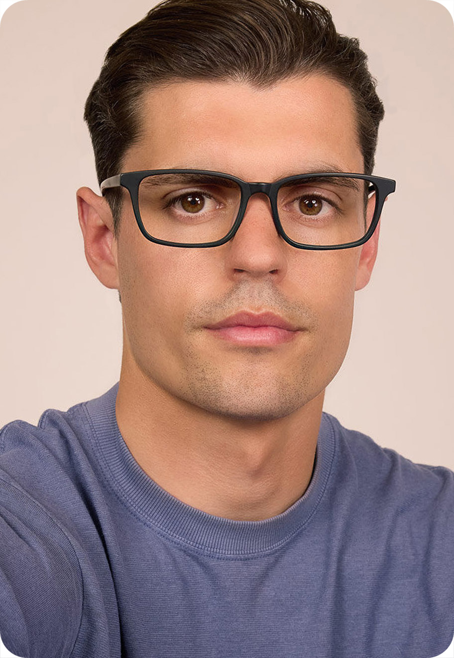 A model wearing Cape optical glasses.