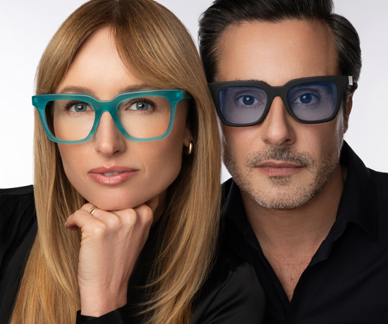 People wearing Serge optical frames with customised lenses.