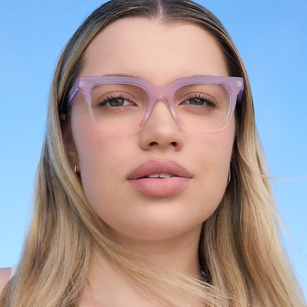 Model wearing Serge Small optical frame in Fairy