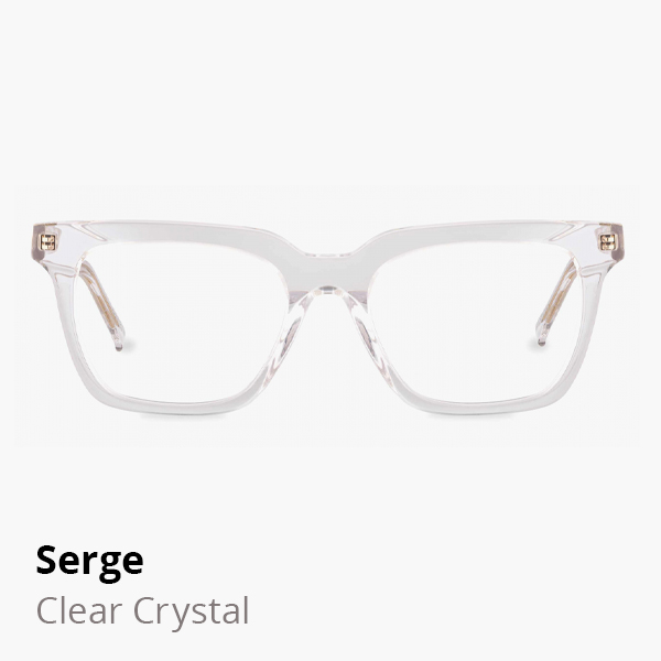 Serge optical frame in Clear Crystal.