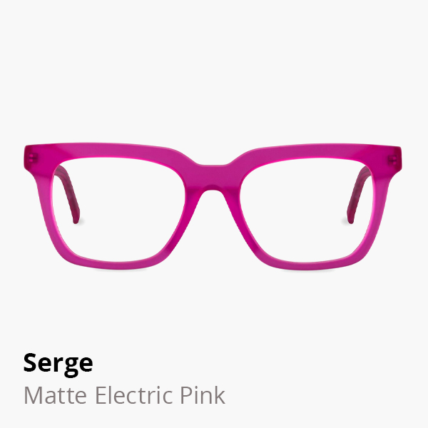Serge optical frame in Matte Electric Pink.