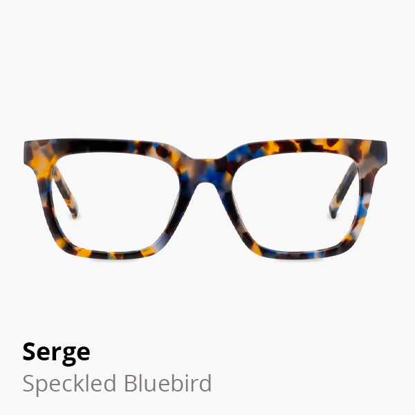 Serge optical frame in Speckled Bluebird.