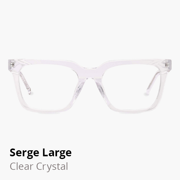 Serge Large optical frame in Clear Crystal
