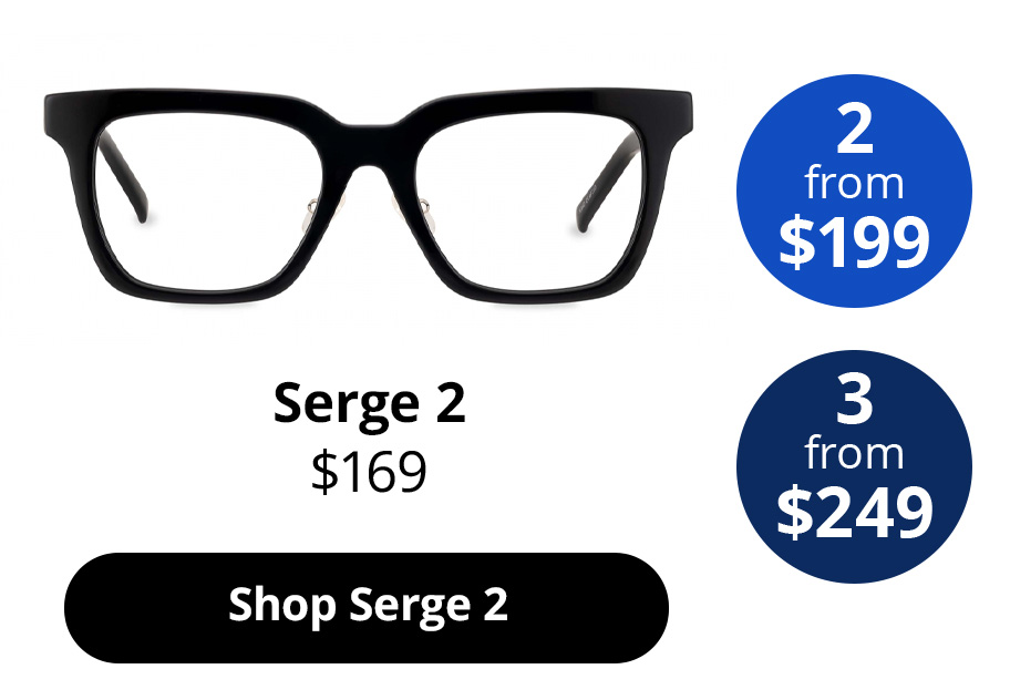 Serge 2 bio-acetate optical frame in Obsidian Black from $169