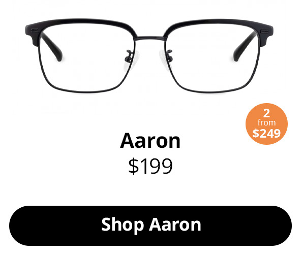 An image of the Aaron optical glasses in Obsidian Black