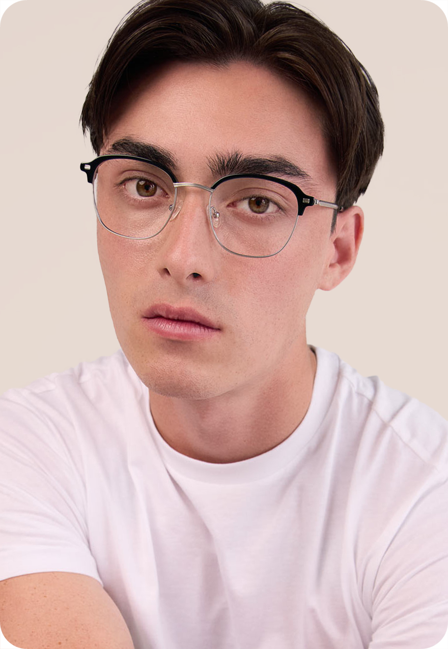 A photo of a model wearing Odin in Black Silver.