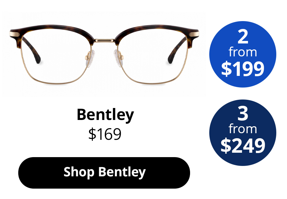 A photo of the Bentley optical glasses in Palm Tortoise