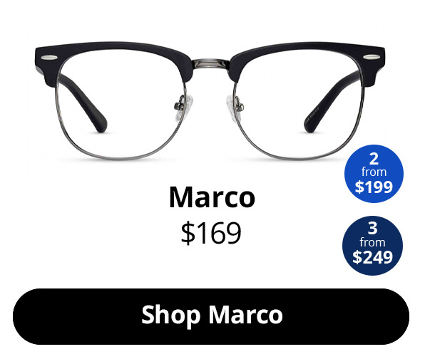 A photo of the Marco Optical Glasses in Obsidian Black Matte