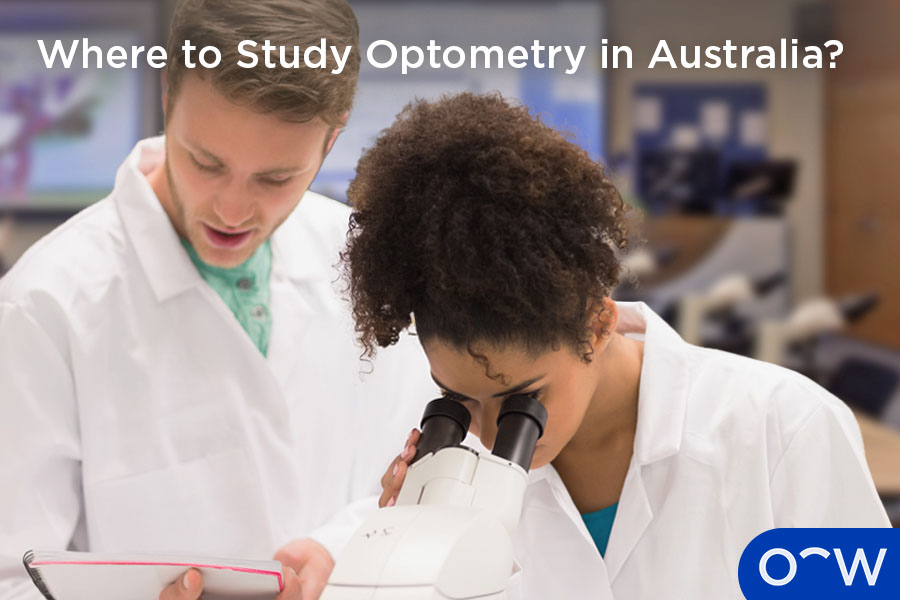 A lecturer at a university teaching optometry students.