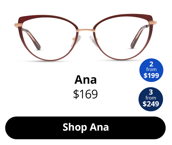 Ana optical glasses for round face shape in the colour Ruby from $169