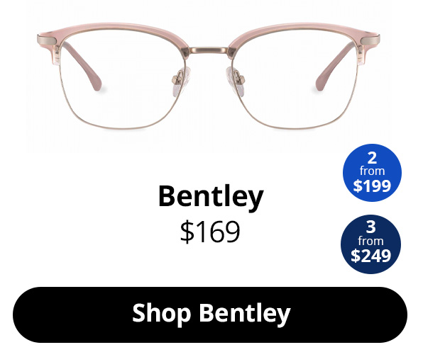Hunter optical semi-rimless glasses frames from $169