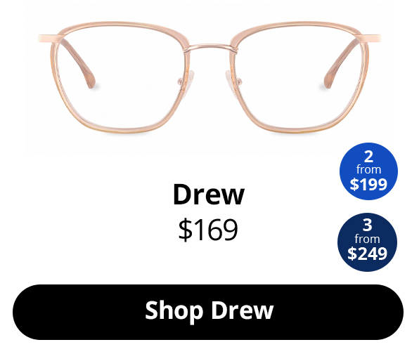 Drew optical glasses for square face shape in the colour Champagne from $169