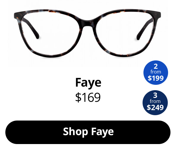 Faye optical glasses for square face shape in the colour Beryl Tortoise from $169
