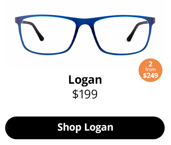 Logan optical rectangle glasses frames in the colour Primary Blue from $199