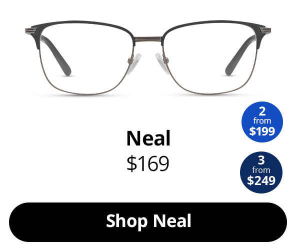 Neal optical Men’s glasses in the colour Satin Black from $169