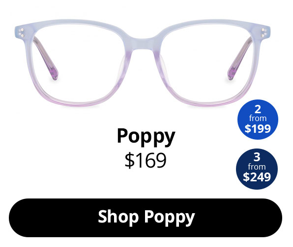 Poppy optical glasses frame in the colour Unicorn from $169