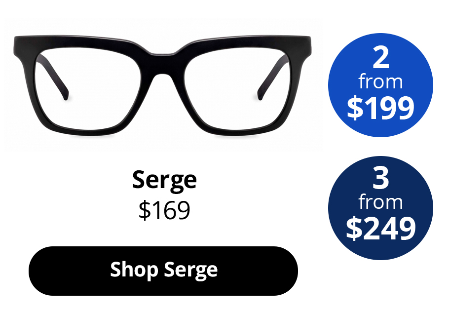 Serge optical Men’s glasses in the colour Obsidian Black Matte from $169