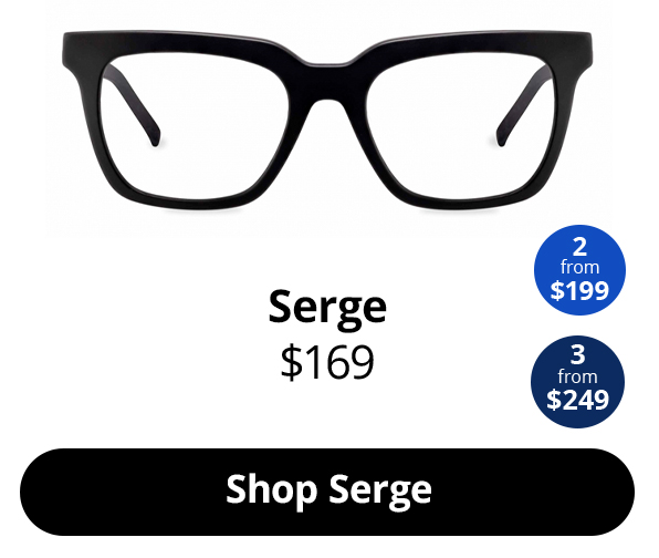 Serge optical Men’s glasses in the colour Obsidian Black Matte from $169
