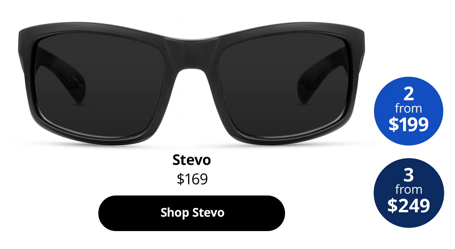Stevo sports sunglasses in the colour Obsidian Black Matte from $169