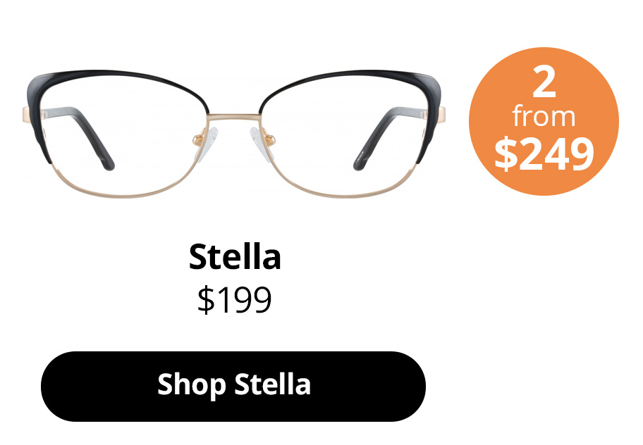 Stella optical Women’s glasses in the colour Obsidian Black from $199
