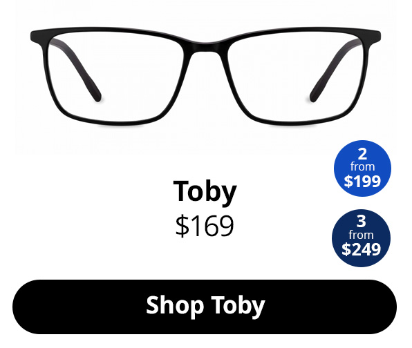 Toby optical Unisex glasses in the colour Obsidian Black Matte from $169