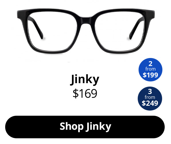 Jinky optical frame in Obsidian Black from $169