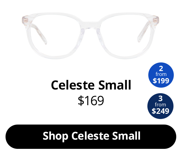 Celeste Small clear glasses frame in Clear Crystal colour.
