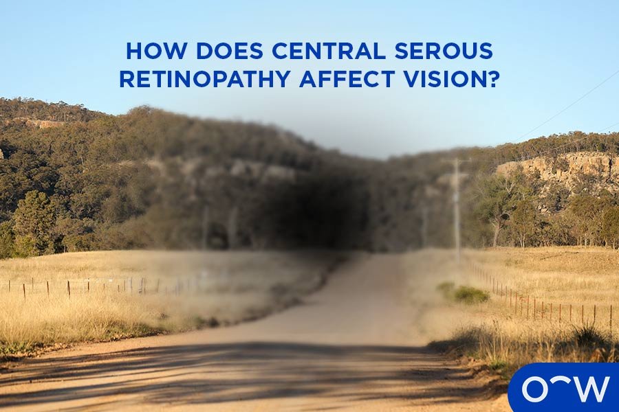 Vision affected by Central Serous Retinopathy, with a scotoma in the middle.