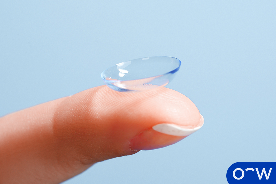 A close-up of a contact lens.