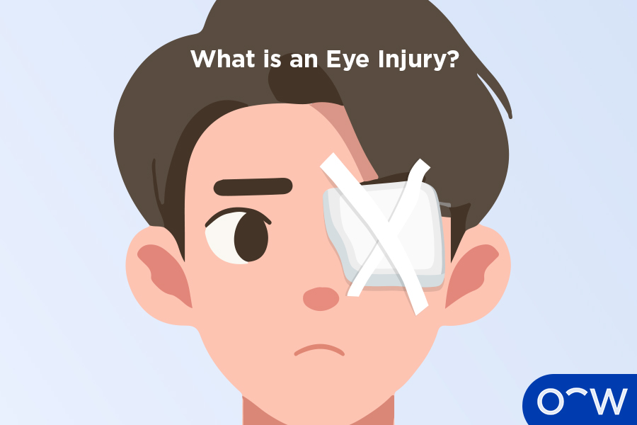 A person with an eye injury.