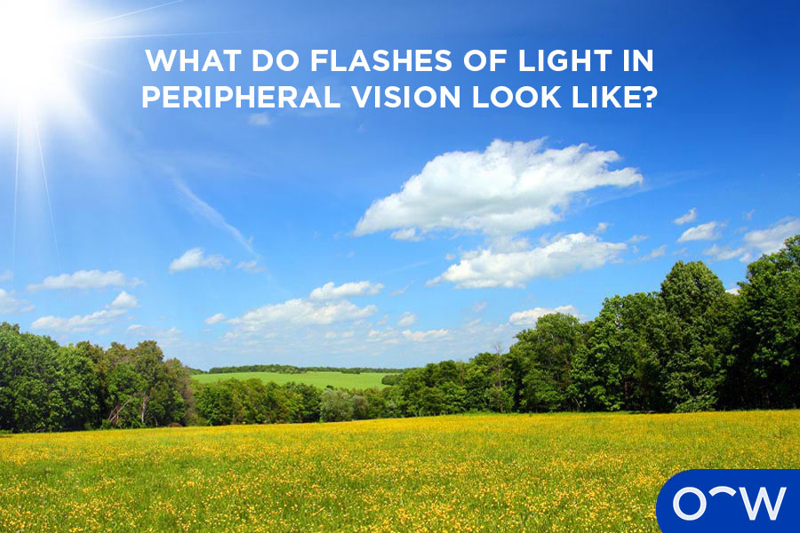An eye flash as it would be seen across someone's field of vision.