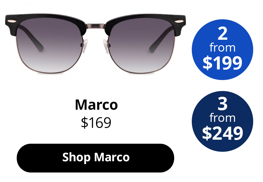 Marco in Obsidian Black Matte Frame From $169