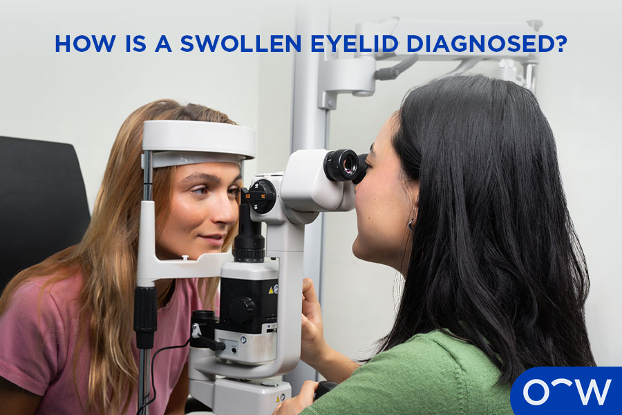 Image of a patient receiving an eye test