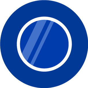A graphic of a single eyeglasses lens.