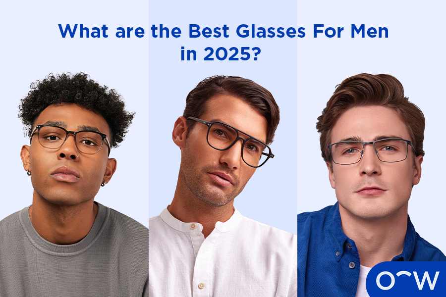 Men wearing different glasses frames